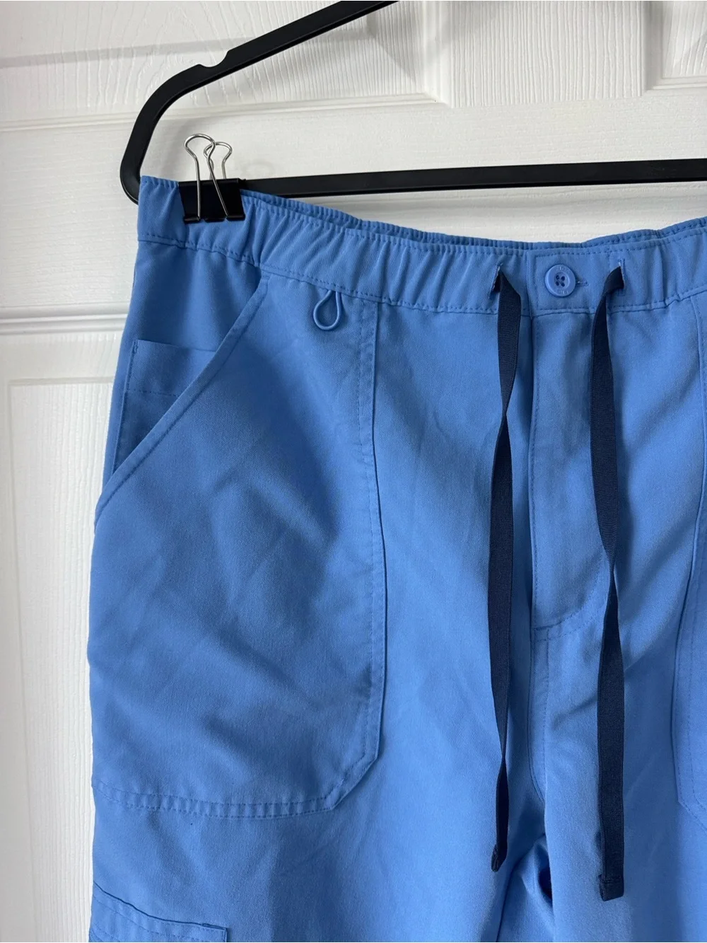 Figs Men’s Scrub Cargo Pants in Sky Blue with Drawstring